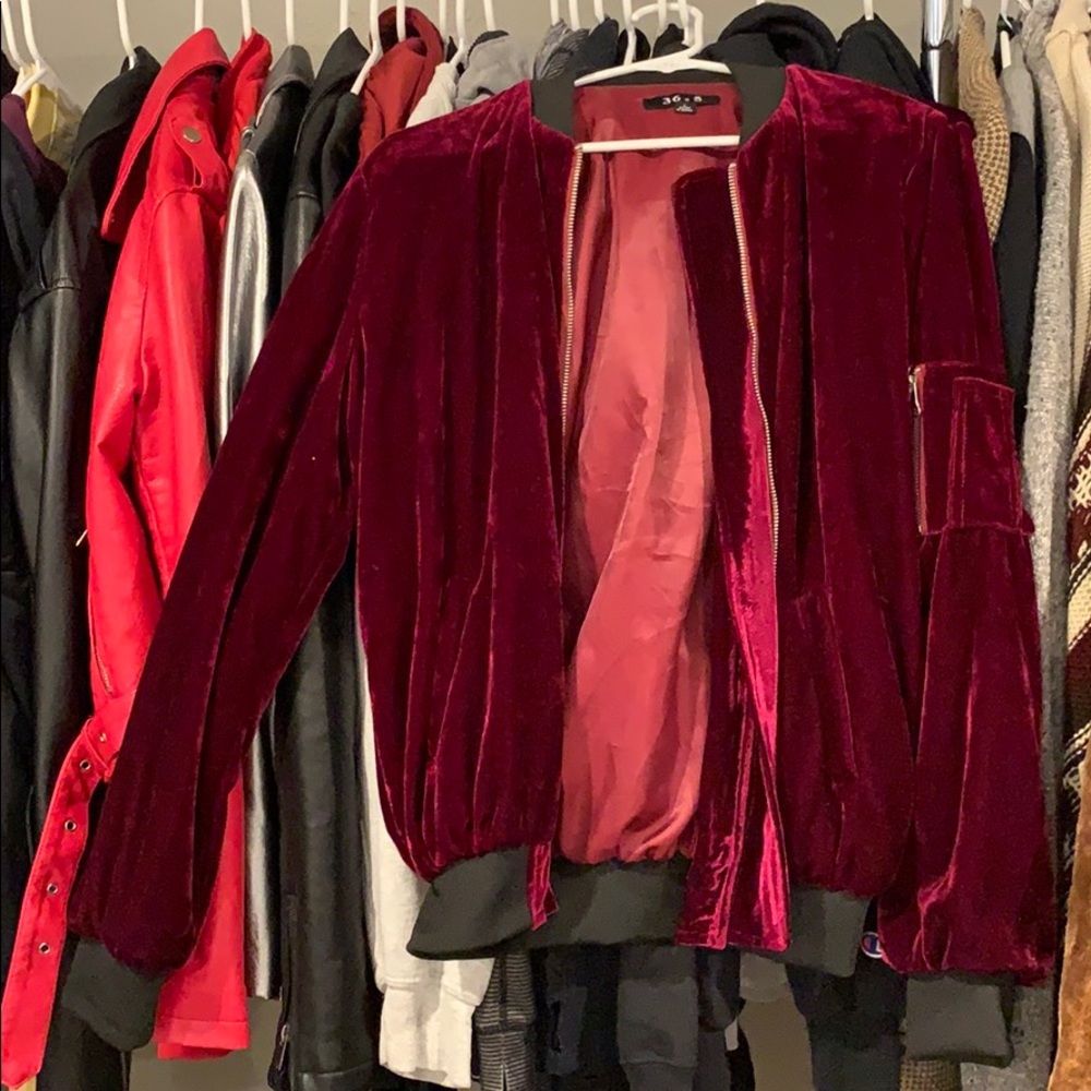 Velvet bomber jacket